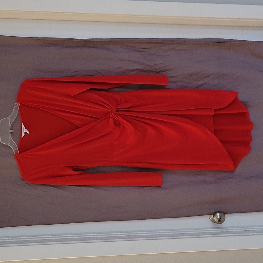 Wrap style red dress